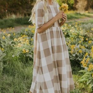 roolee mom buffalo plaid dress